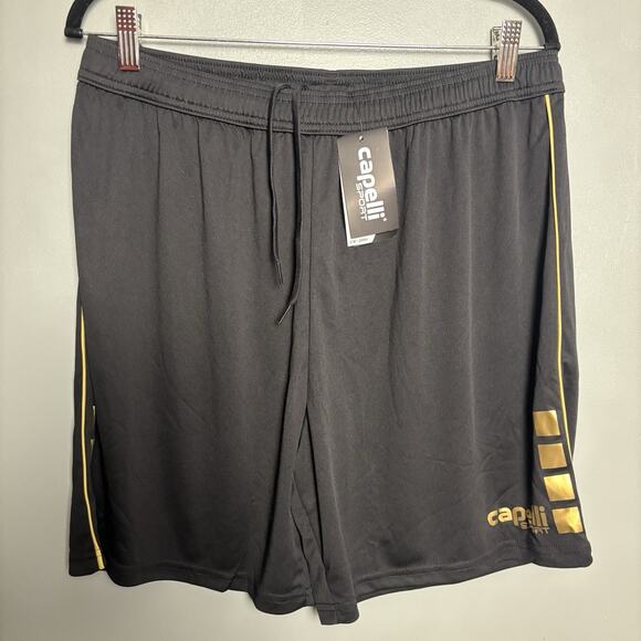 NWT Capelli Men’s Black Gold Athletic Shirts Large New Running Workout - Picture 1 of 7